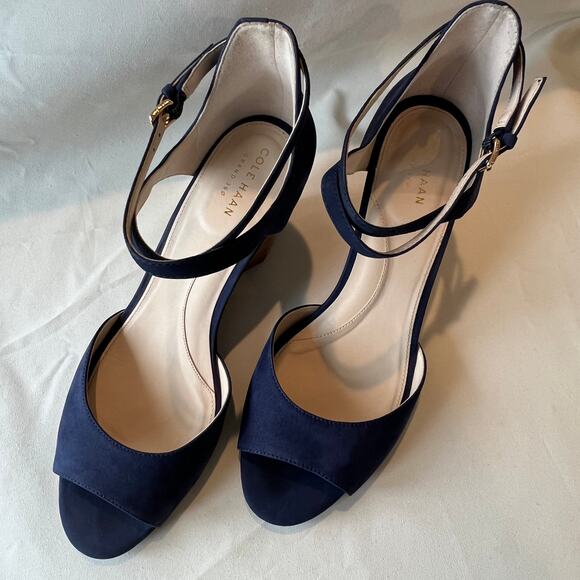 Cole Haan Sadie wedge sandal in marine blue nubuck - Women's size 9.5 - Picture 3 of 12